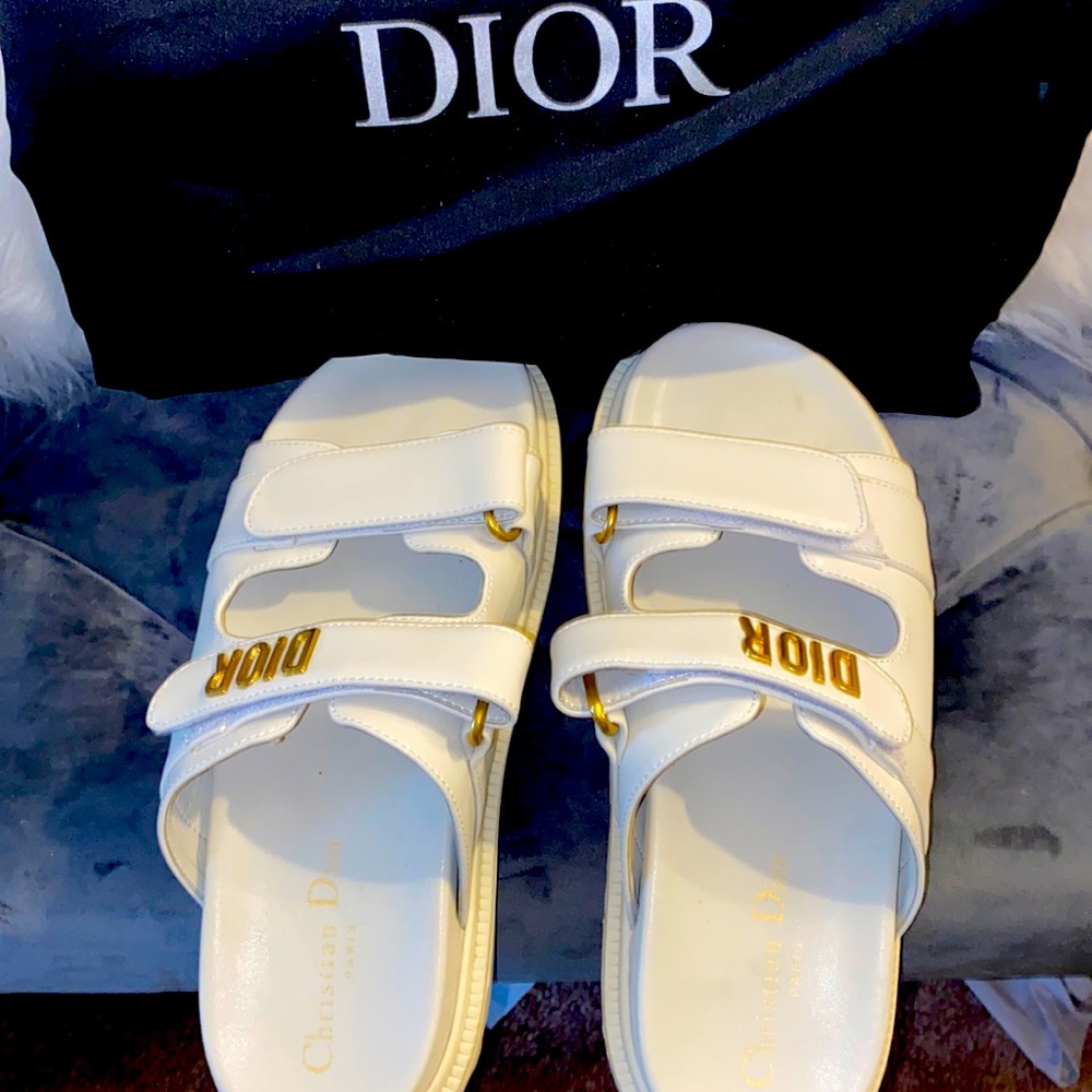 DIORACT Slides, size US 9, color Bone